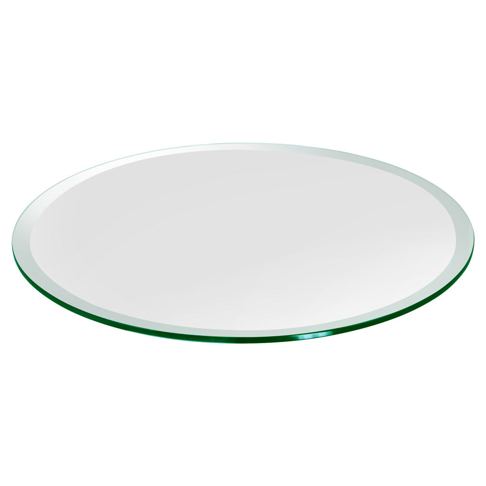 Dulles Glass 36" Round 1/2 In Thick Glass Table Top with Beveled Edge (Open Box)