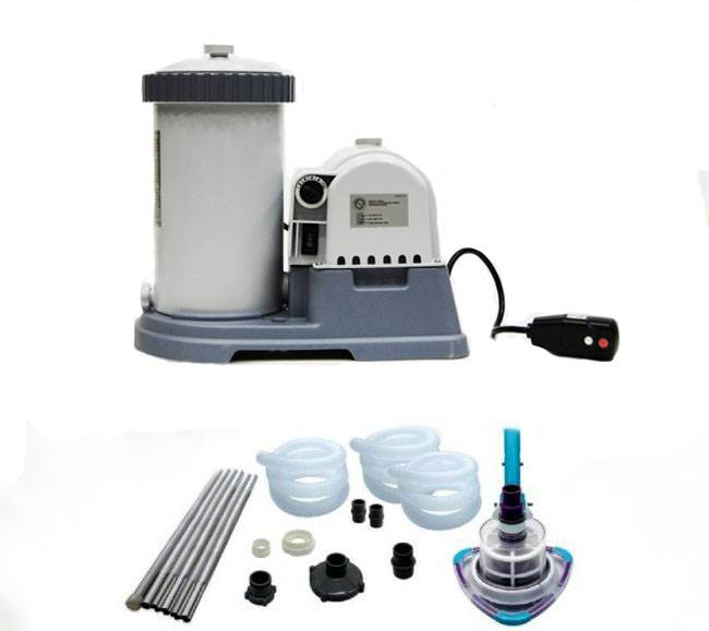 INTEX 2500 GPH Krystal Clear Swimming Pool Filter Pump w/ GCFI & V-Trap Vacuum