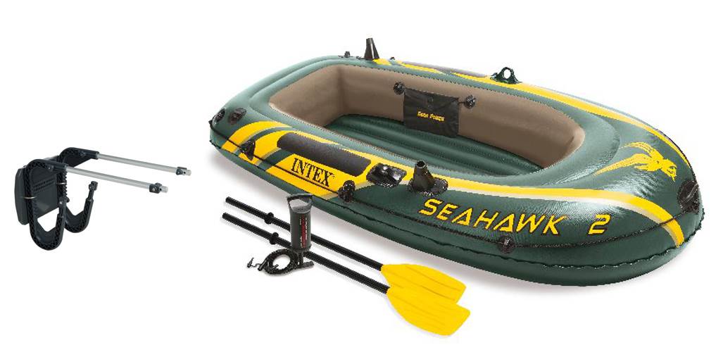 Intex Seahawk 2 Inflatable Boat Set + Oars/Pump/Motor Mount | 68347EP + 68624E - VMInnovations