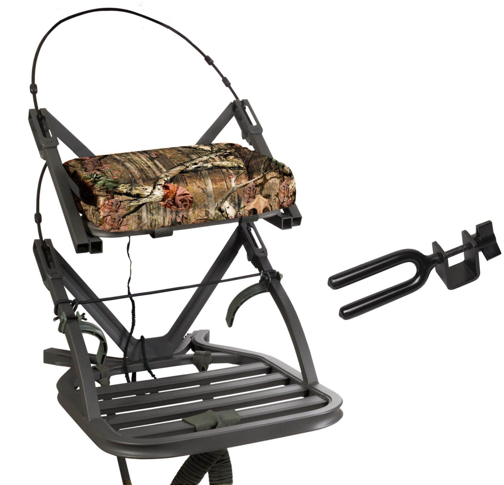 Summit Openshot SD Self Climbing Deer Hunting Mossy Oak Treestand + Bow Holder