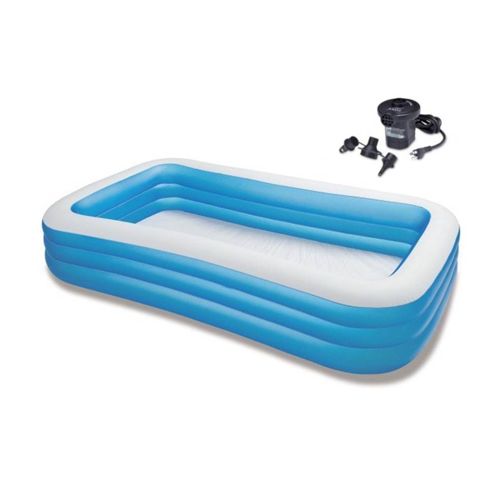 Intex 72in x 120in Swim Center Family Inch Swimming Pool and Quick Fill Air Pump