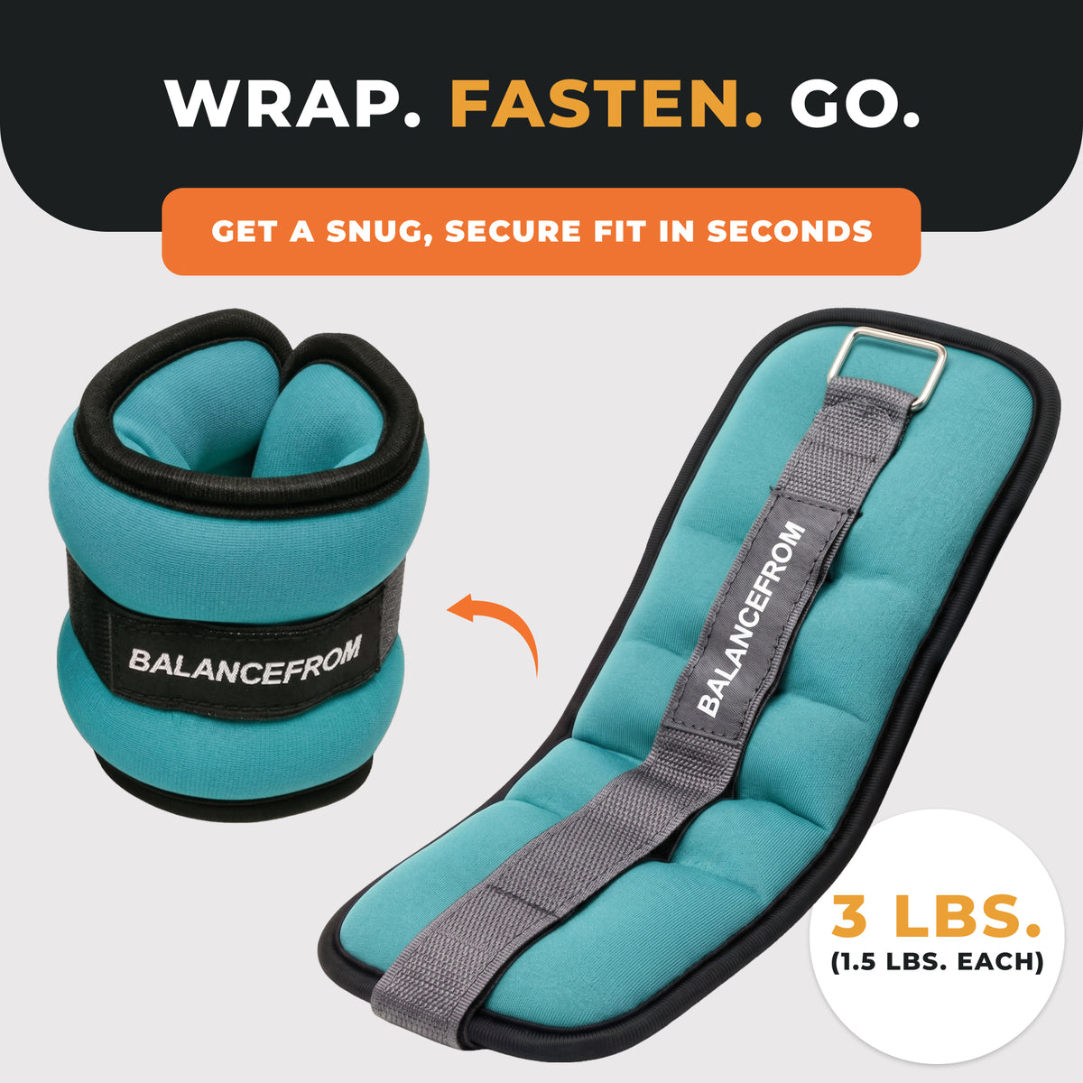 BalanceFrom Fitness Adjustable Ankle, Wrist, Arm or Leg Weights, 3-lb (Used) - VMInnovations