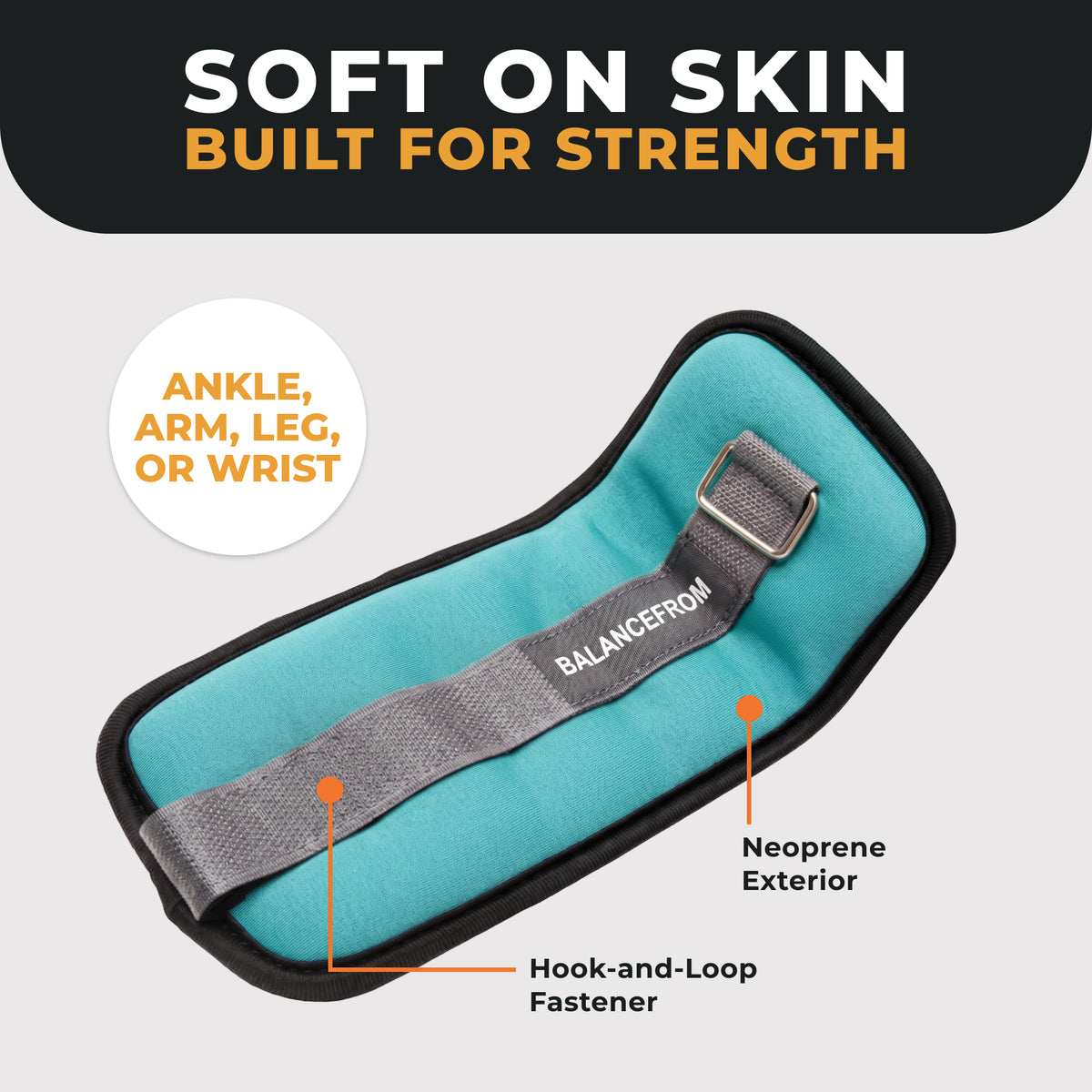 BalanceFrom Fitness Adjustable Ankle, Wrist, Arm or Leg Weights, 3-lb (Used) - VMInnovations