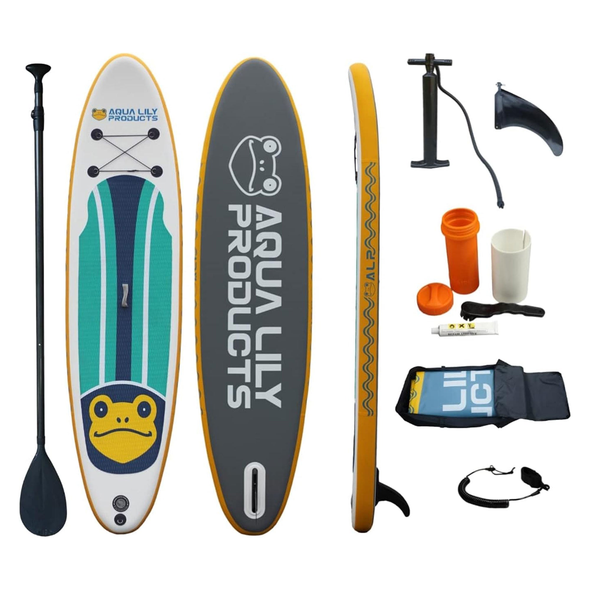 Aqua Lily Pad Inflatable Paddle Board w/Accessories & Carry Bag(Open Box) - VMInnovations