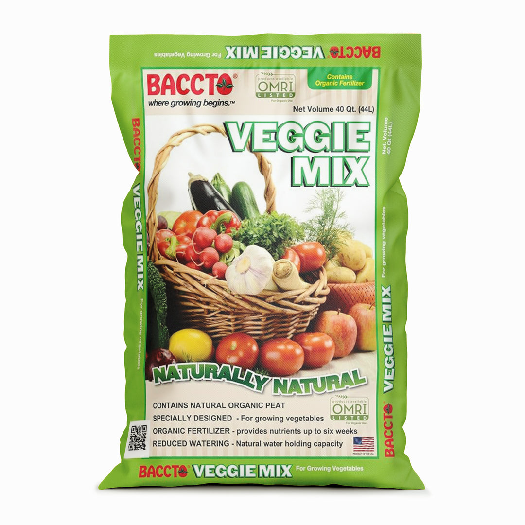 Michigan Peat Company BACCTO Veggie Planting Mix for Vegetables, 40 Quart Bag - VMInnovations