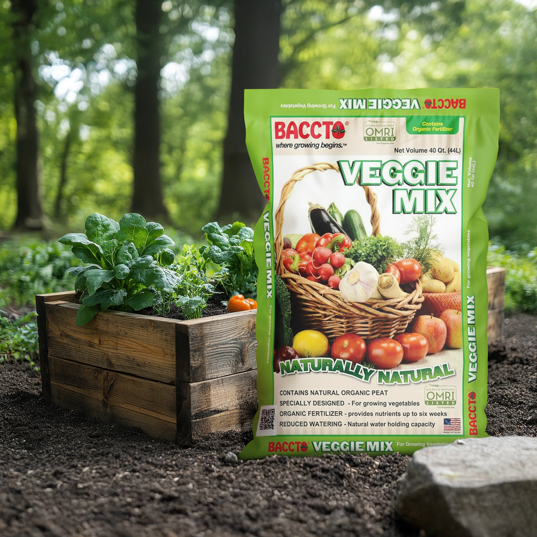 Michigan Peat Company BACCTO Veggie Planting Mix for Vegetables, 40 Quart Bag - VMInnovations