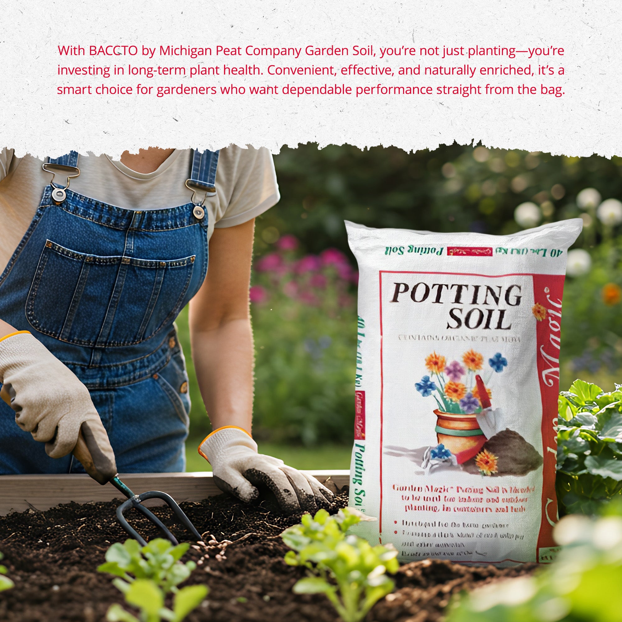 Michigan Peat Company Garden Magic General Purpose Potting Soil, 40 lb, 2 Pack - VMInnovations