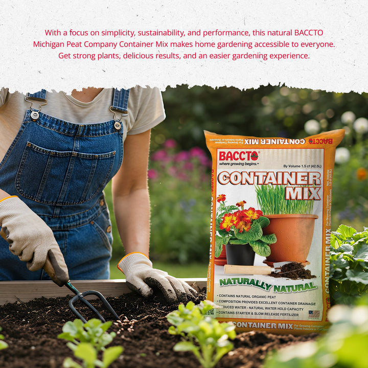 Michigan Peat Company BACCTO Container Planting Mix with Starter, 1.5 Cubic Feet - VMInnovations