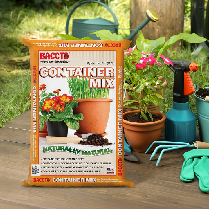 Michigan Peat Company BACCTO Container Planting Mix with Starter, 1.5 Cubic Feet - VMInnovations