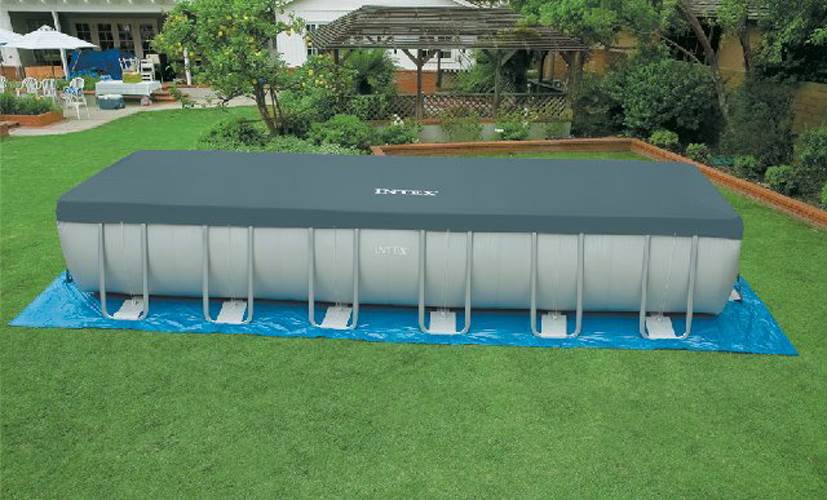 INTEX 24' x 12' x 52" Ultra Frame Rectangular Swimming Pool 28363EG (Open Box)