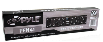 2) PYLE PRO PFN41 19" Rack Mount Cooling 4 Fans System w/Temperature LED Display