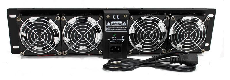 2) PYLE PRO PFN41 19" Rack Mount Cooling 4 Fans System w/Temperature LED Display