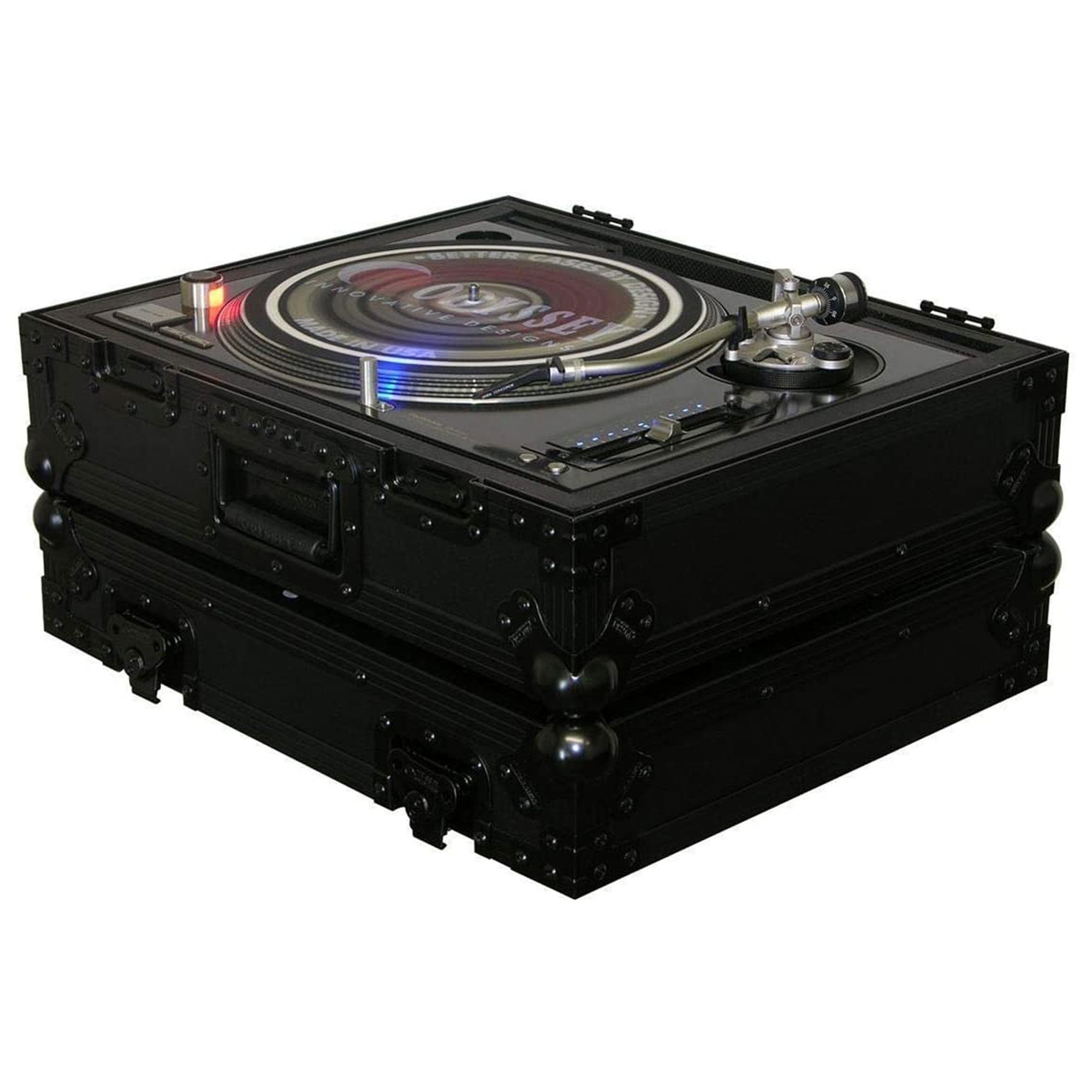 2 Odyssey FZ1200BL Technics 1200 Style Turntable Cases for Numark/Stanton Mixers - VMInnovations