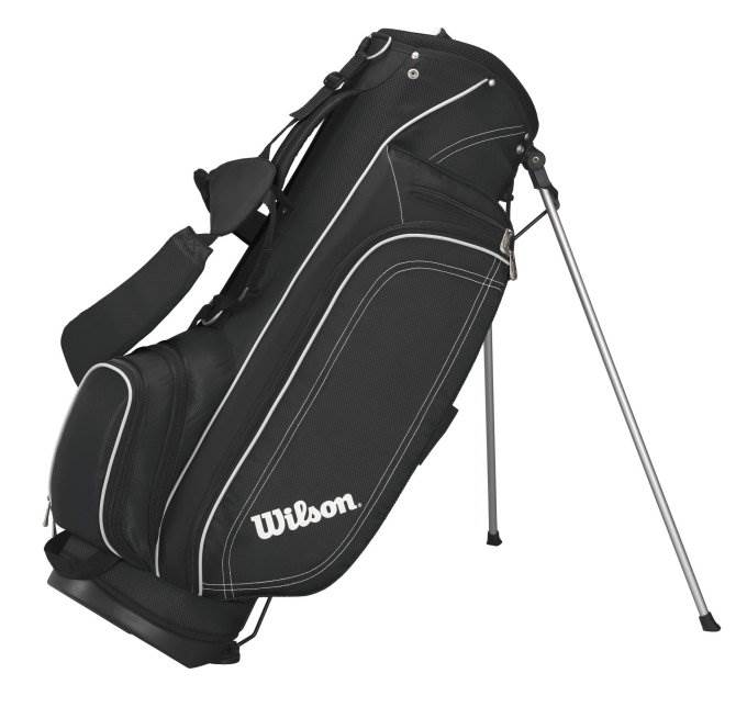 WILSON Profile Lite Carry Golf Stand Bag w/ Shoulder Straps & 8 Dividers - BLACK