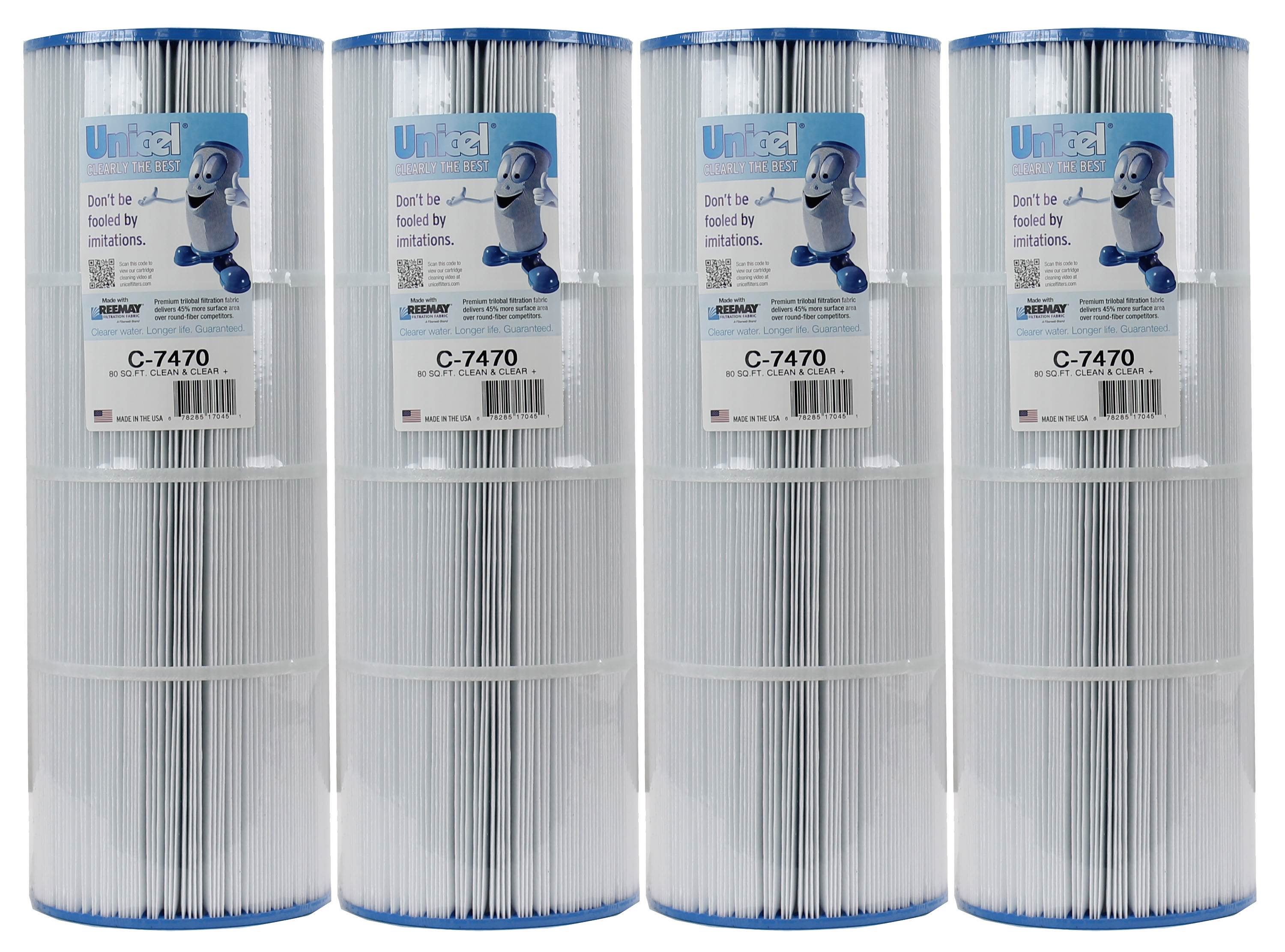 Unicel C-7470 Replacement 80 Sq Ft Pool Filter Cartridge, 170 Pleats (4 Pack) - VMInnovations