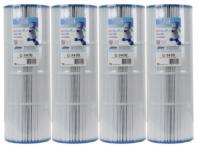 Unicel C-7470 Replacement 80 Sq Ft Pool Filter Cartridge, 170 Pleats (4 Pack)