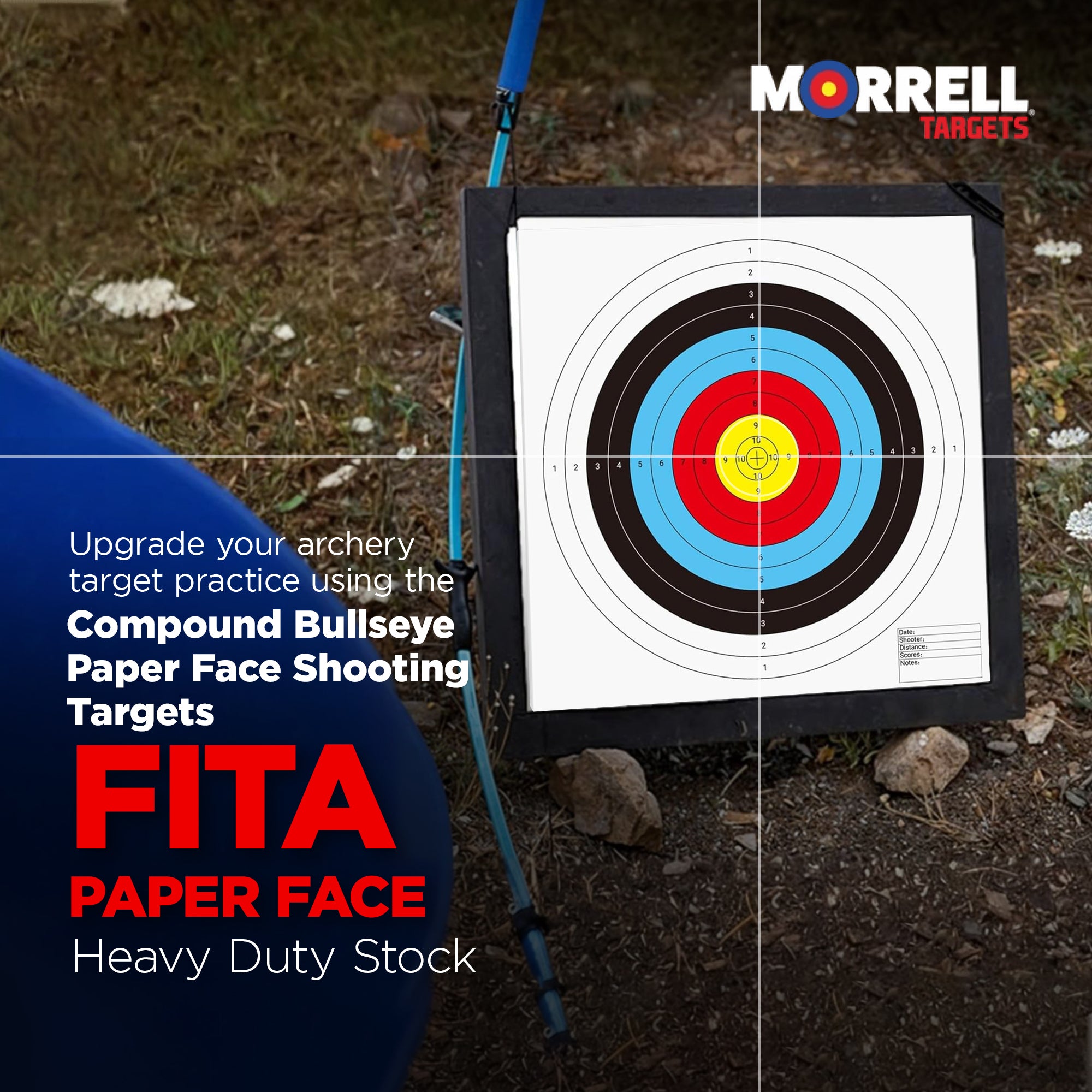 Morrell FITA Compound Bullseye Paper Face Shooting Targets, 17x17-in., 100 Count - VMInnovations