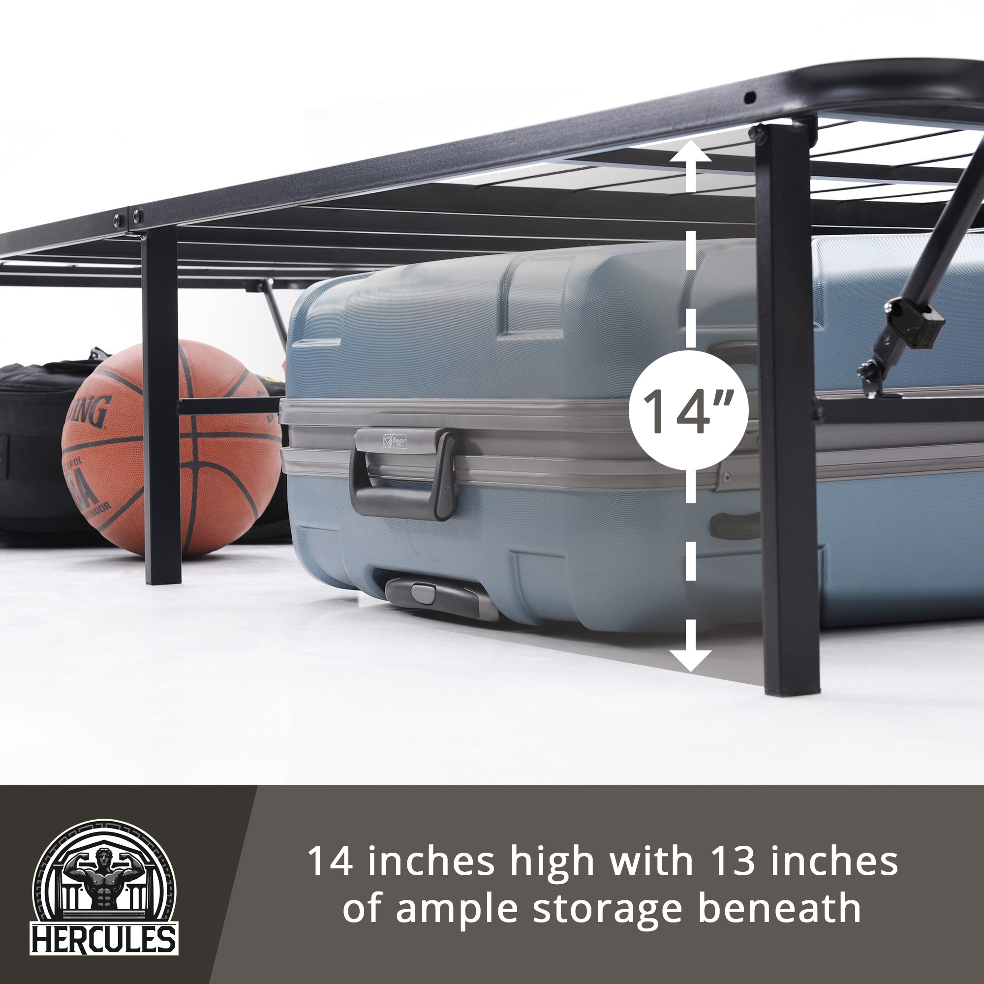 Hercules Folding Bed Frame, 14" Platform Mattress Foundation, Full (Open Box)