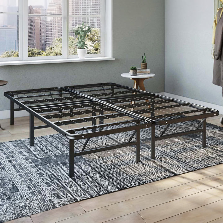 Hercules Folding Metal Bed Frame, 14 Inch Platform Mattress Foundation, Full - VMInnovations