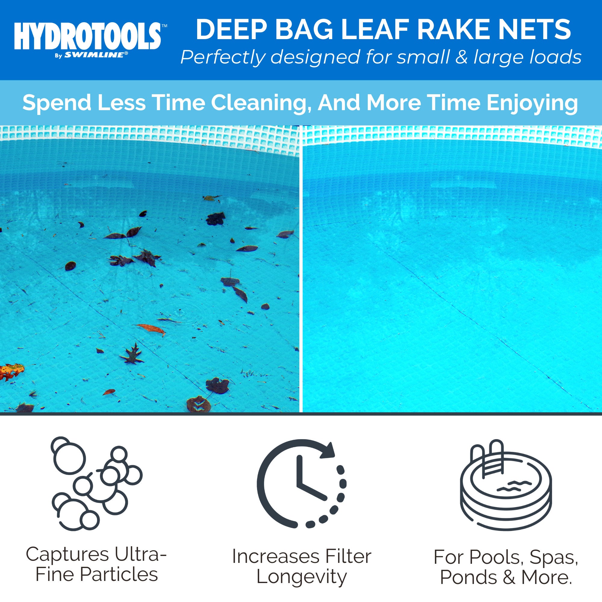 HYDROTOOLS by Swimline Extra Deep Mesh Skimmer Net for Pool or Pond (For Parts)