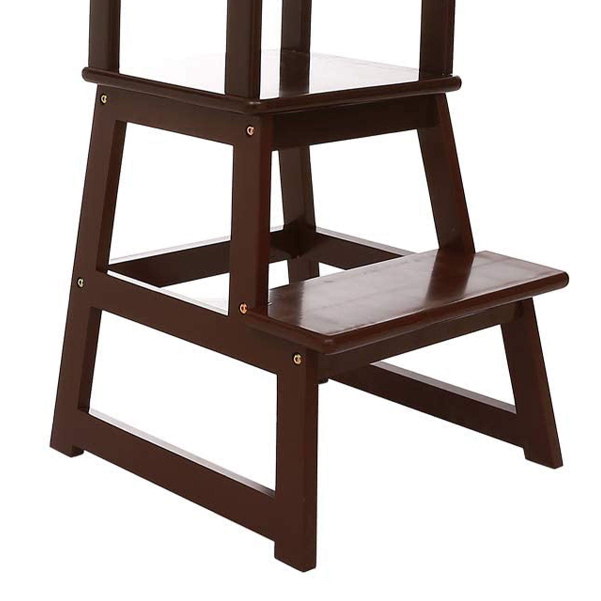 SDADI Kids Kitchen Step Stool Holds up to 150 Pounds with Safety Rail, Espresso - VMInnovations