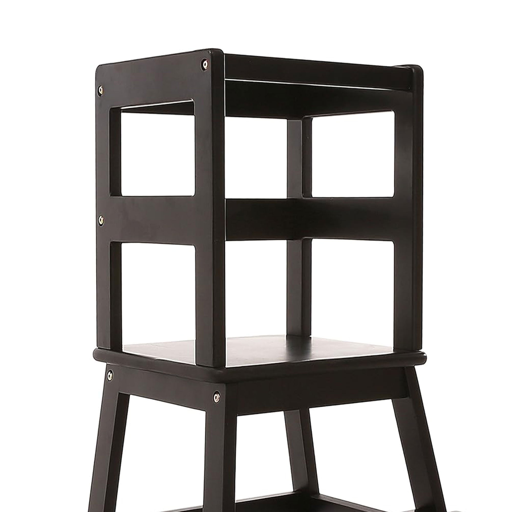 SDADI Kids Step Stool Holds up to 150 Pounds with Safety Rail, Black (Open Box) - VMInnovations