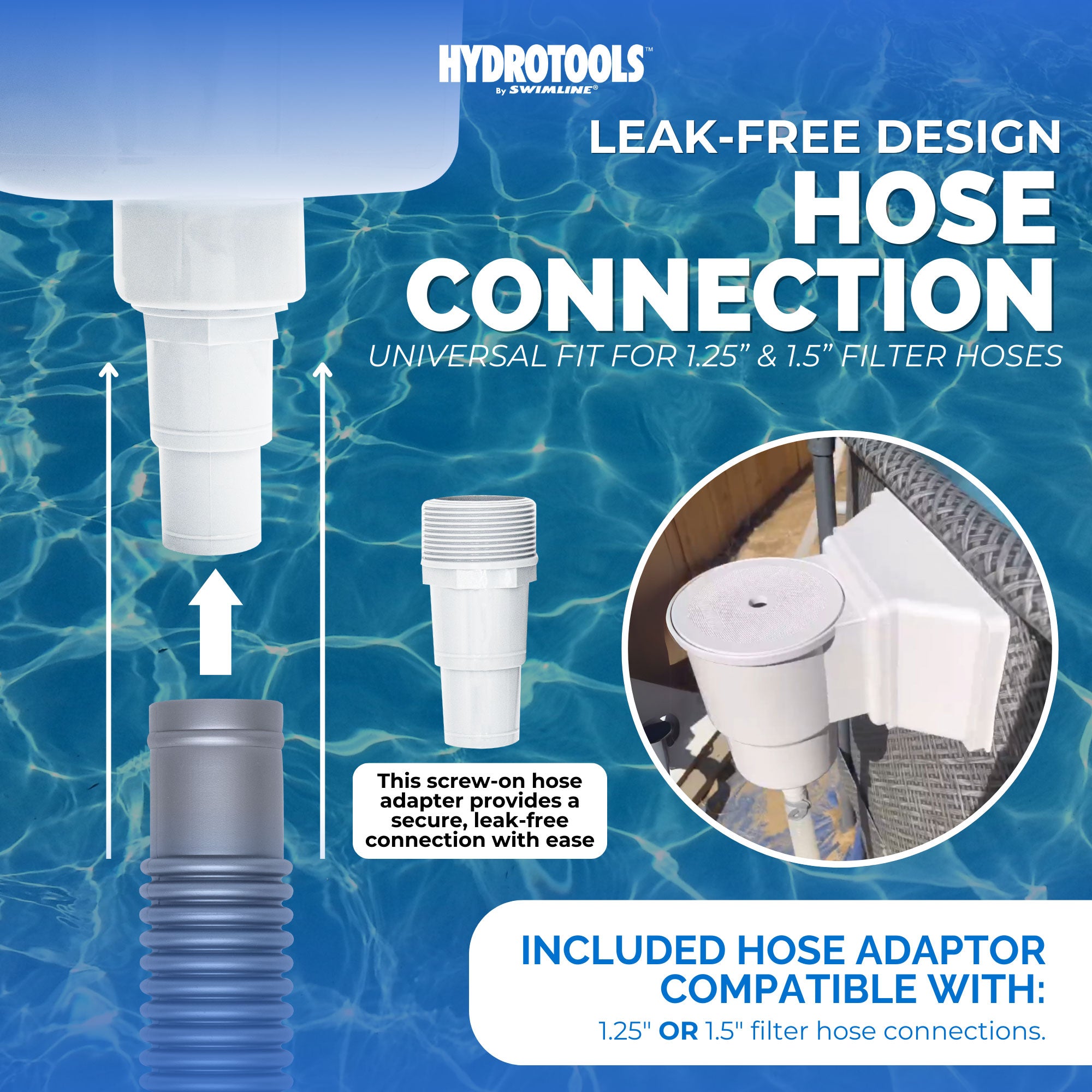 HydroTools by Swimline Wide Mouth ABS Thru-Wall Above Ground Pool Skimmer Kit - VMInnovations