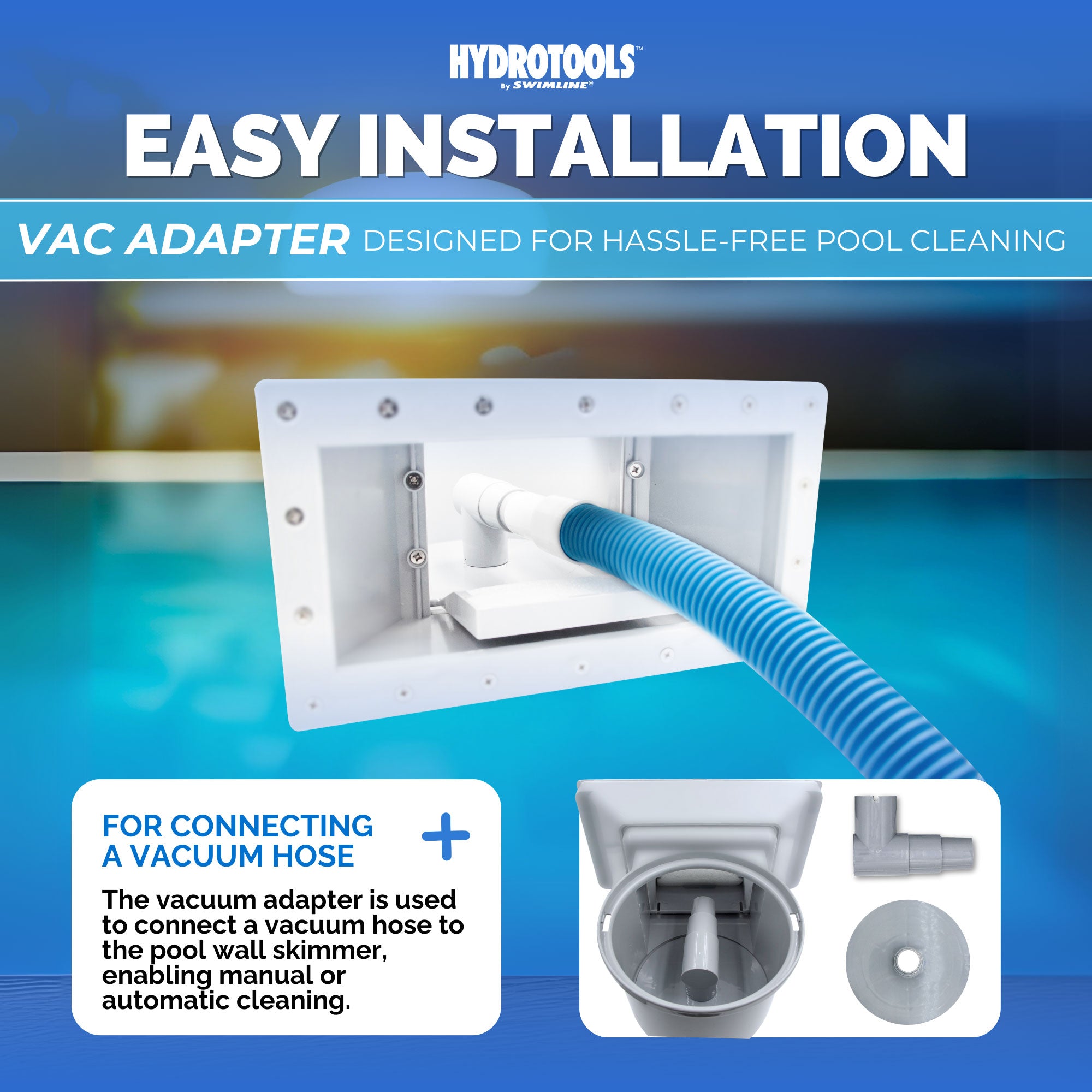 HydroTools by Swimline Wide Mouth ABS Thru-Wall Above Ground Pool Skimmer Kit - VMInnovations
