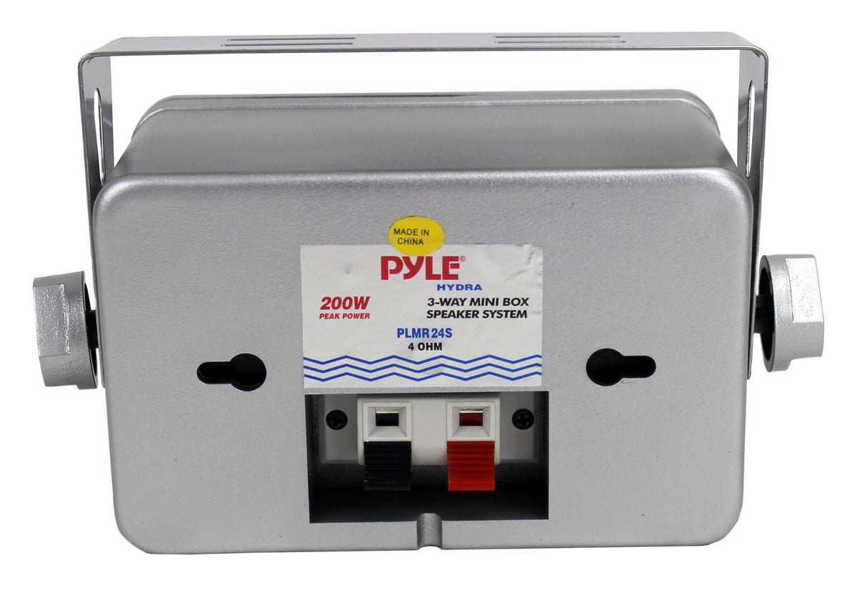 4) PYLE PLMR24S 3.5" 400 Watt Marine Audio Water Proof Mini-Box Speaker System