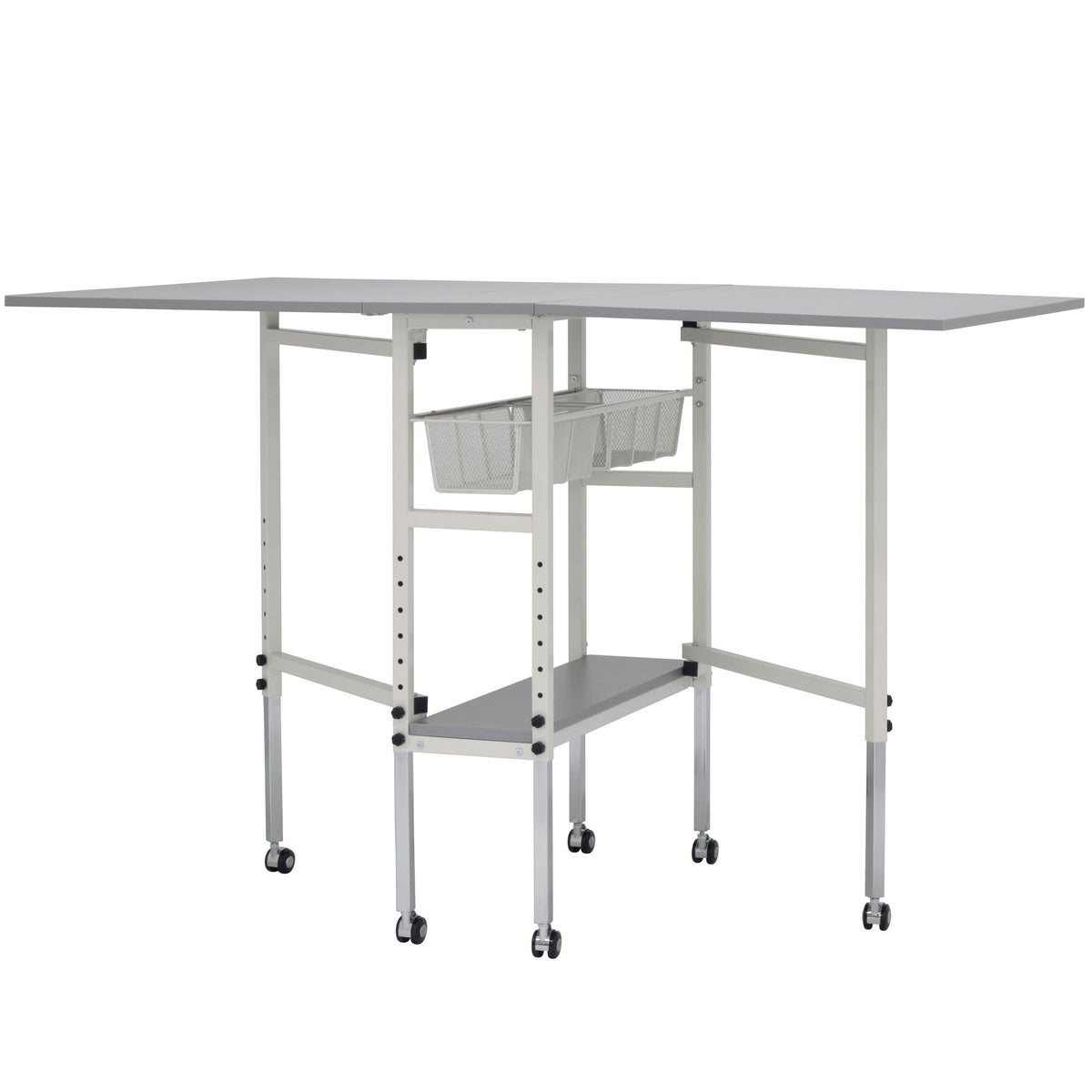 Spree 60" x 36" Adjustable Folding Craft Table with Metal Drawers (Open Box)
