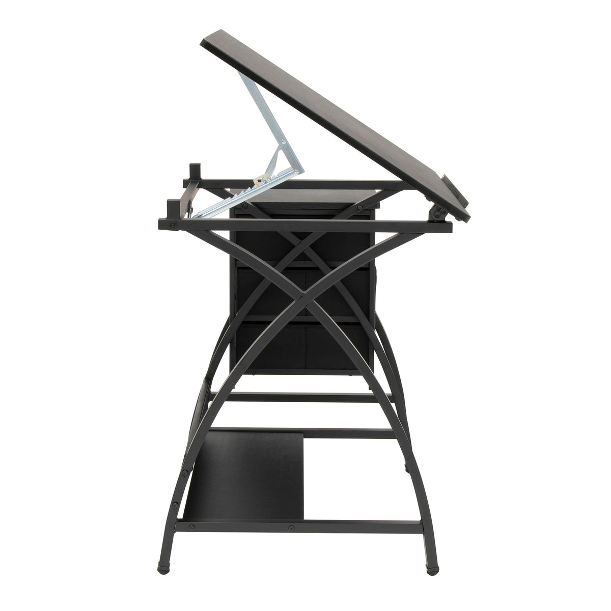 Studio Designs 2-Piece Craft Adjustable Tabletop w/ Storage & Stool Black (Used)