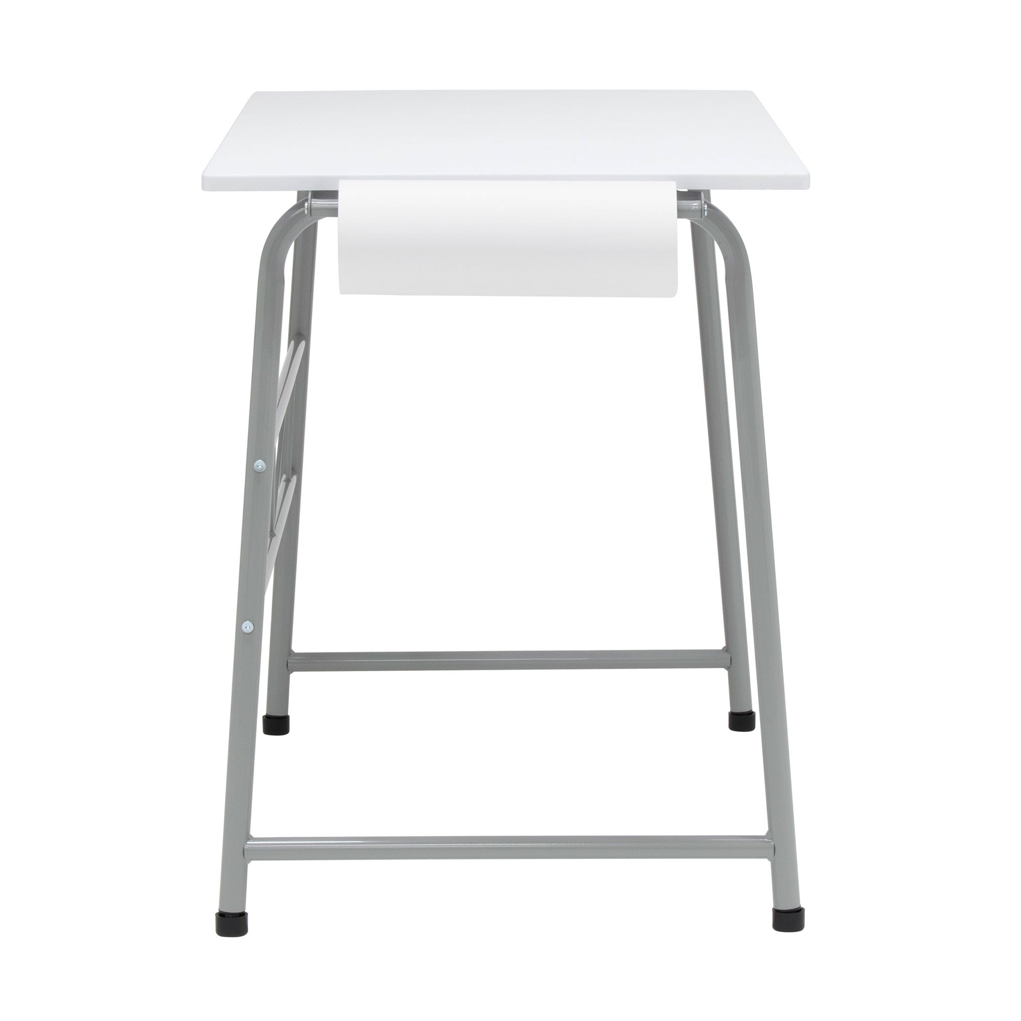 SD Studio Designs 2 Piece Table and Bench with Paper Roll, Gray/White (Open Box)