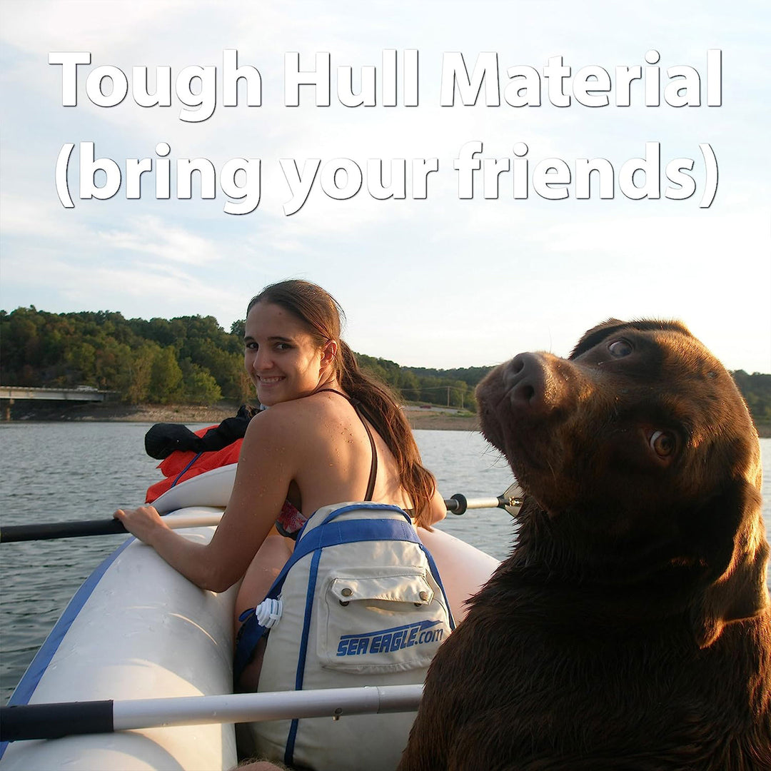 Sea Eagle 370 Pro 3 Person Inflatable Water Sport Kayak Canoe Boat with Paddles - VMInnovations