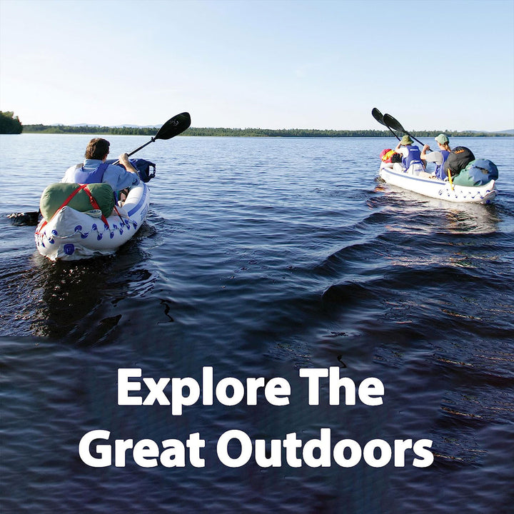 Sea Eagle 370 Pro 3 Person Inflatable Water Sport Kayak Canoe Boat with Paddles - VMInnovations