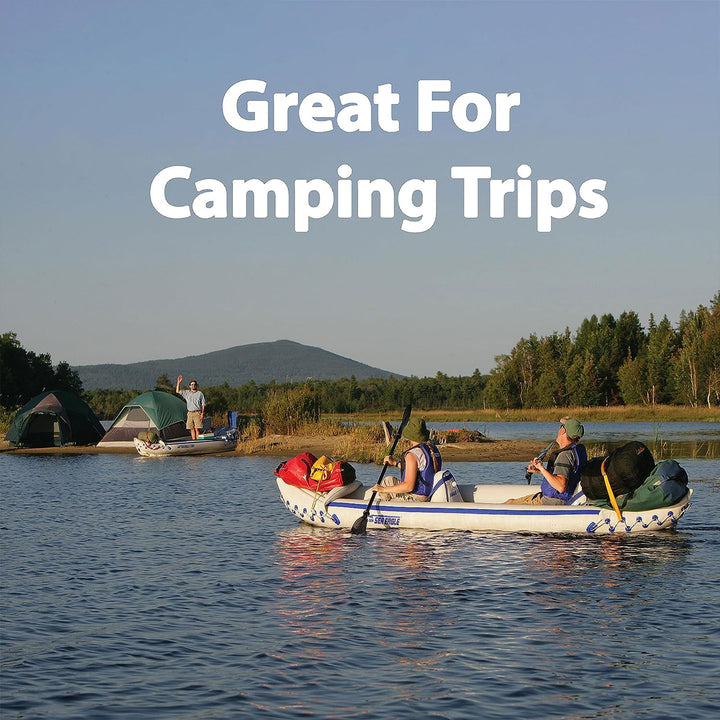 Sea Eagle 370 Pro 3 Person Inflatable Water Sport Kayak Canoe Boat with Paddles - VMInnovations