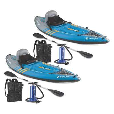 Sevylor K1 QuikPak 1 Person Coverless Sit On Top PVC Inflatable Kayak (2 Pack)