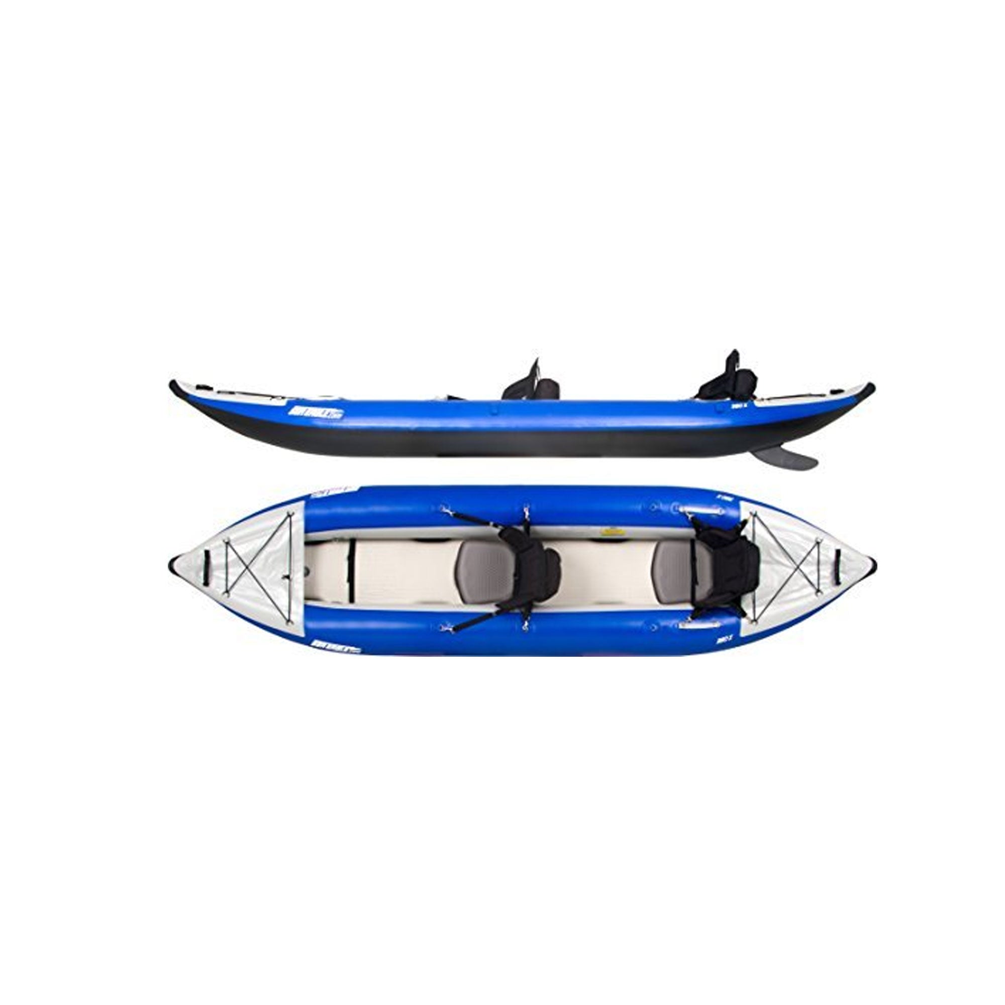 Sea Eagle Inflatable 3 Person Kayak Explorer Pro Package, White/Blue (Open Box)