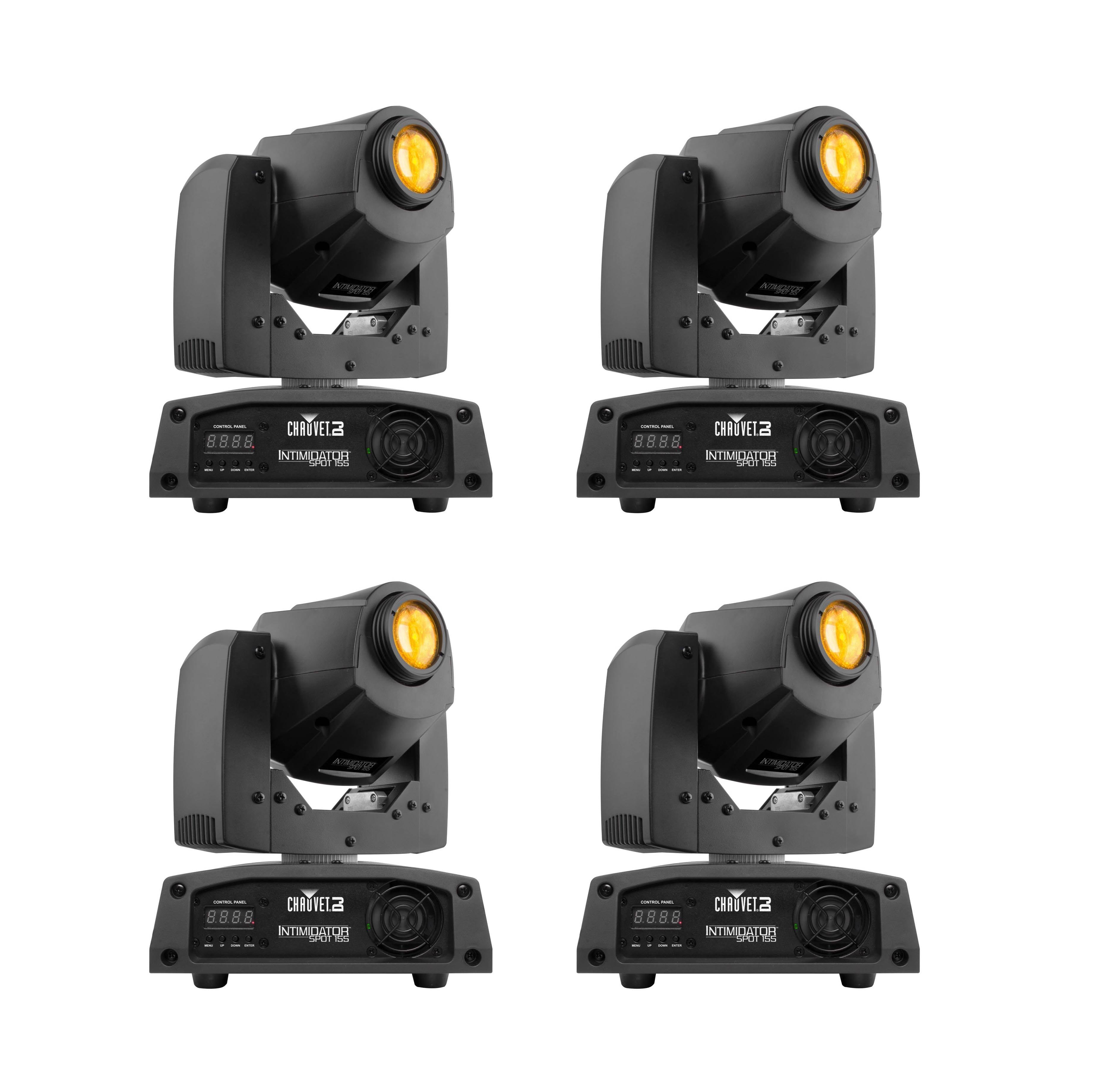 4) Chauvet DJ Intimidator Spot 155 LED DMX Moving Head Spot Lights w/ 9 Gobos