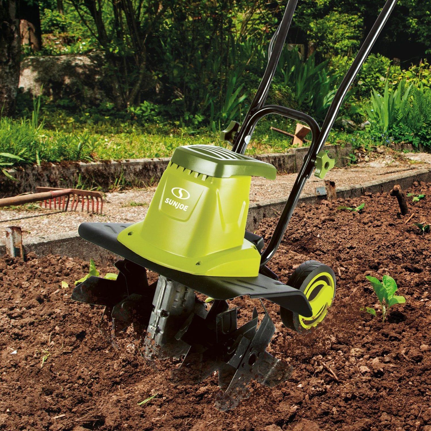 Sun Joe 16" 13.5 Amp Electric Garden Tiller Cultivator & Angle Tines, SUJ-TJ604E