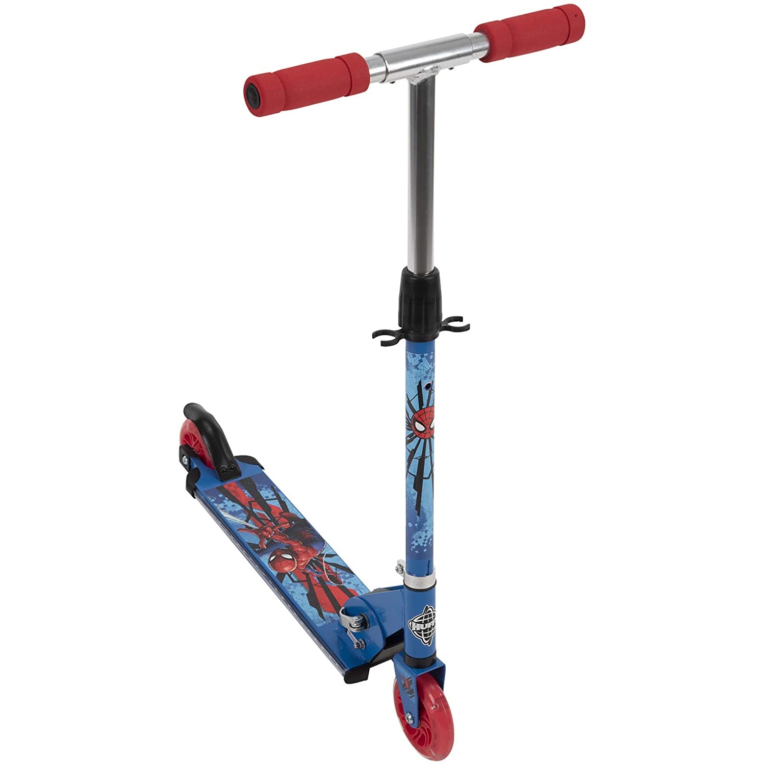 Huffy Marvel Spider-Man Kids Steel 2 Wheel Scooter w/ LED Lights (Open Box) - VMInnovations