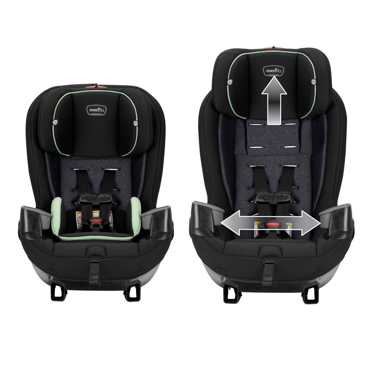 Evenflo Stratos 65 Forward/Rear Facing Convertible Car Seat, Pikes Peak Black