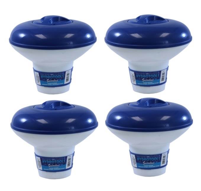 4) Hydro Tools 7" Large Swimming Pool/Spa Floating Dispenser 1" or 3" Tablets
