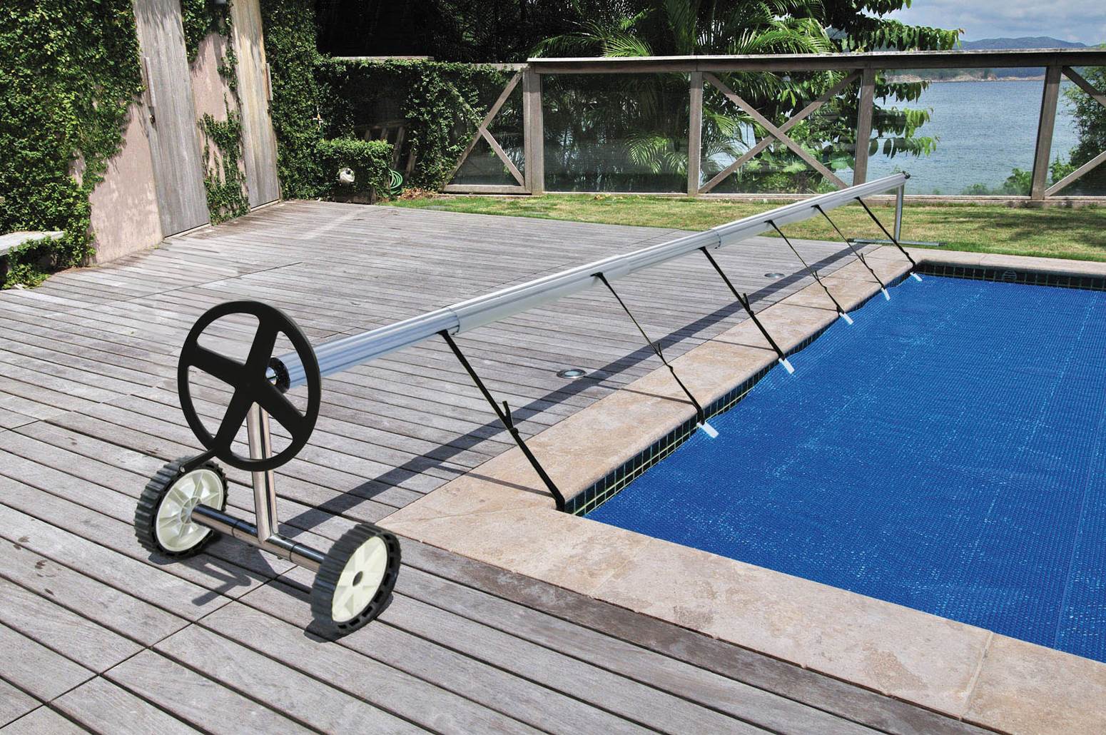 Kokido Compact Stainless Steel In Ground Pool Cover Reel Set (Open Box)