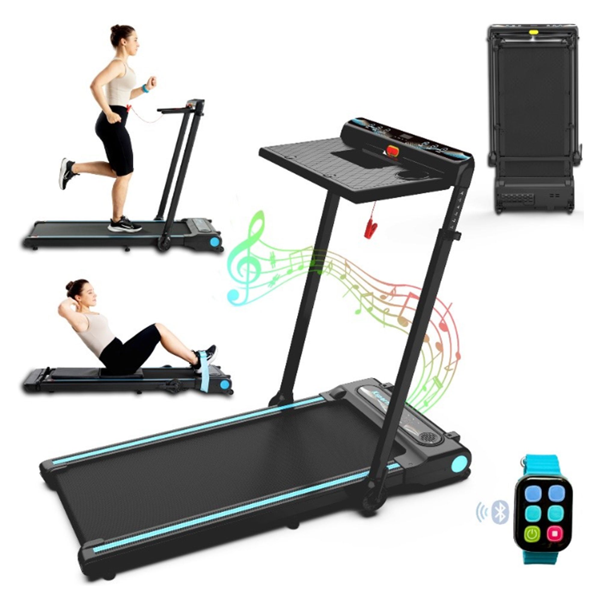 Ksports 3 in 1 Pro Electric Treadmill Cardio Strength Training Set, Navy (Used) - VMInnovations