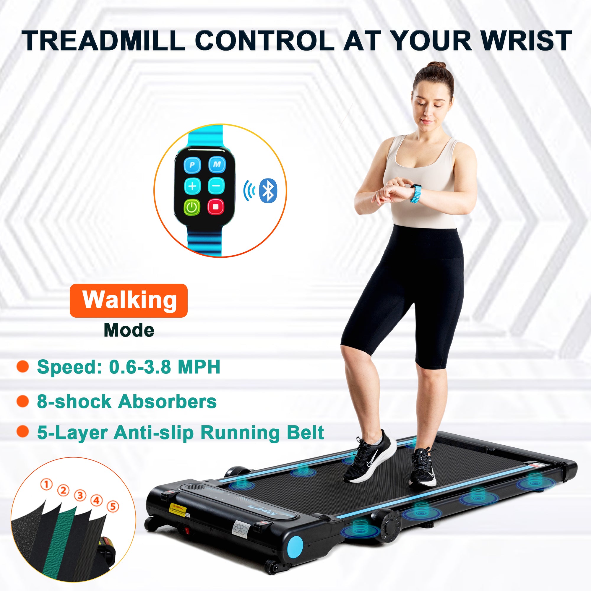 Ksports 3 in 1 Pro Electric Treadmill Cardio Training Set, Navy (Open Box) - VMInnovations