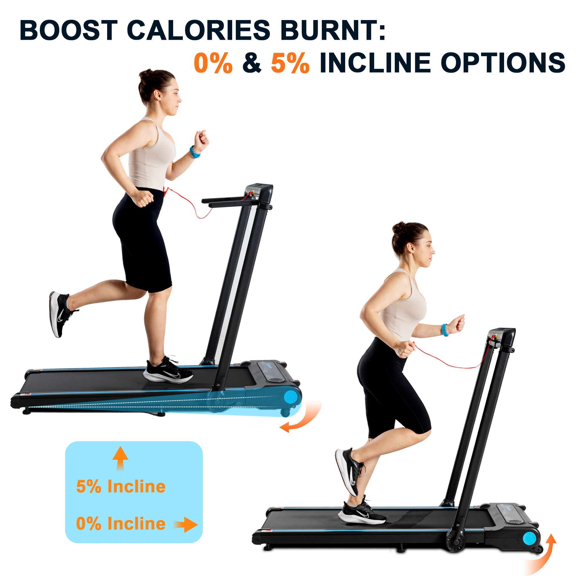 Ksports 3 in 1 Pro Electric Treadmill Cardio Strength Training Set, Navy (Used) - VMInnovations