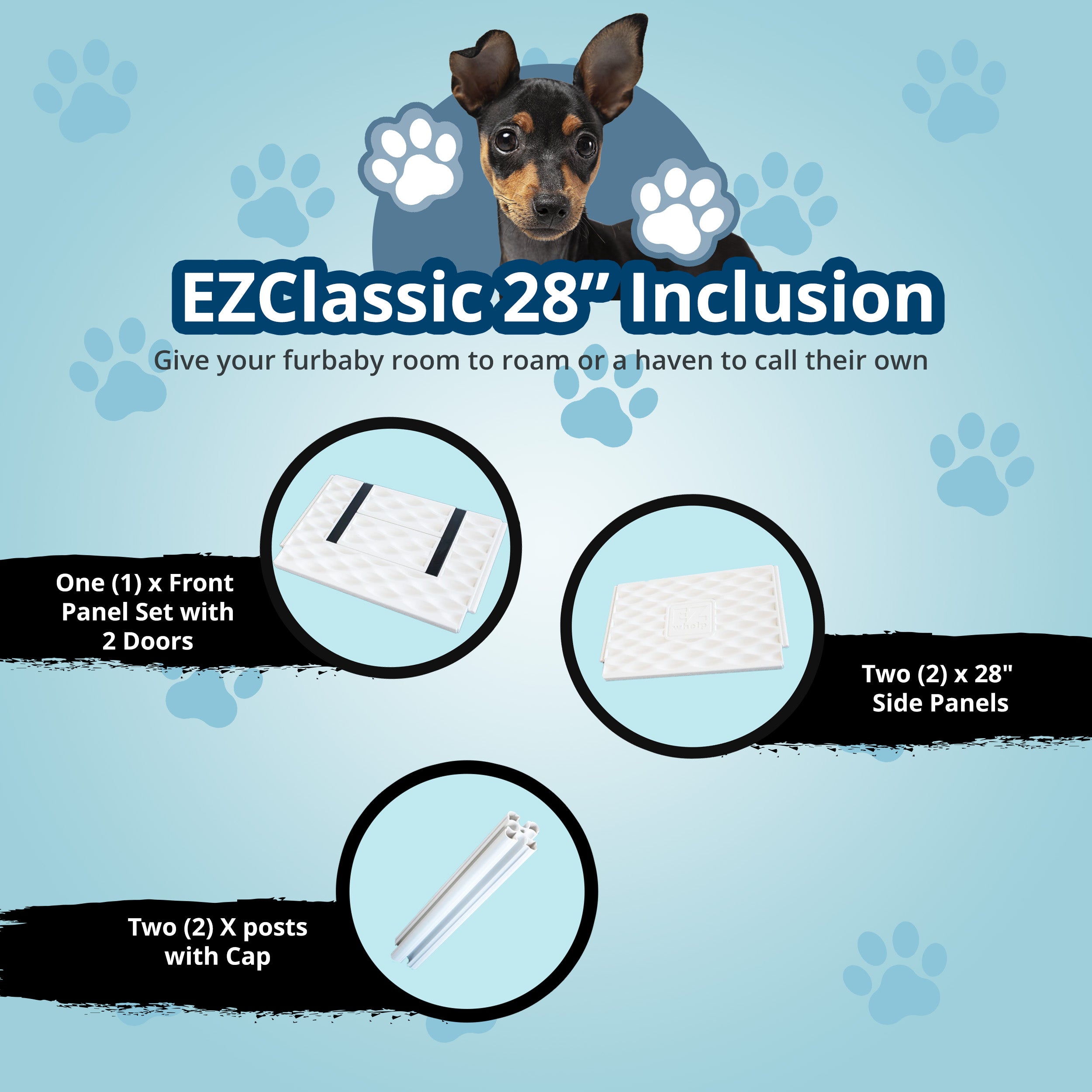 EZwhelp EZclassic 28 Inches Add On Room with Front Panel Set and Doors, White - VMInnovations