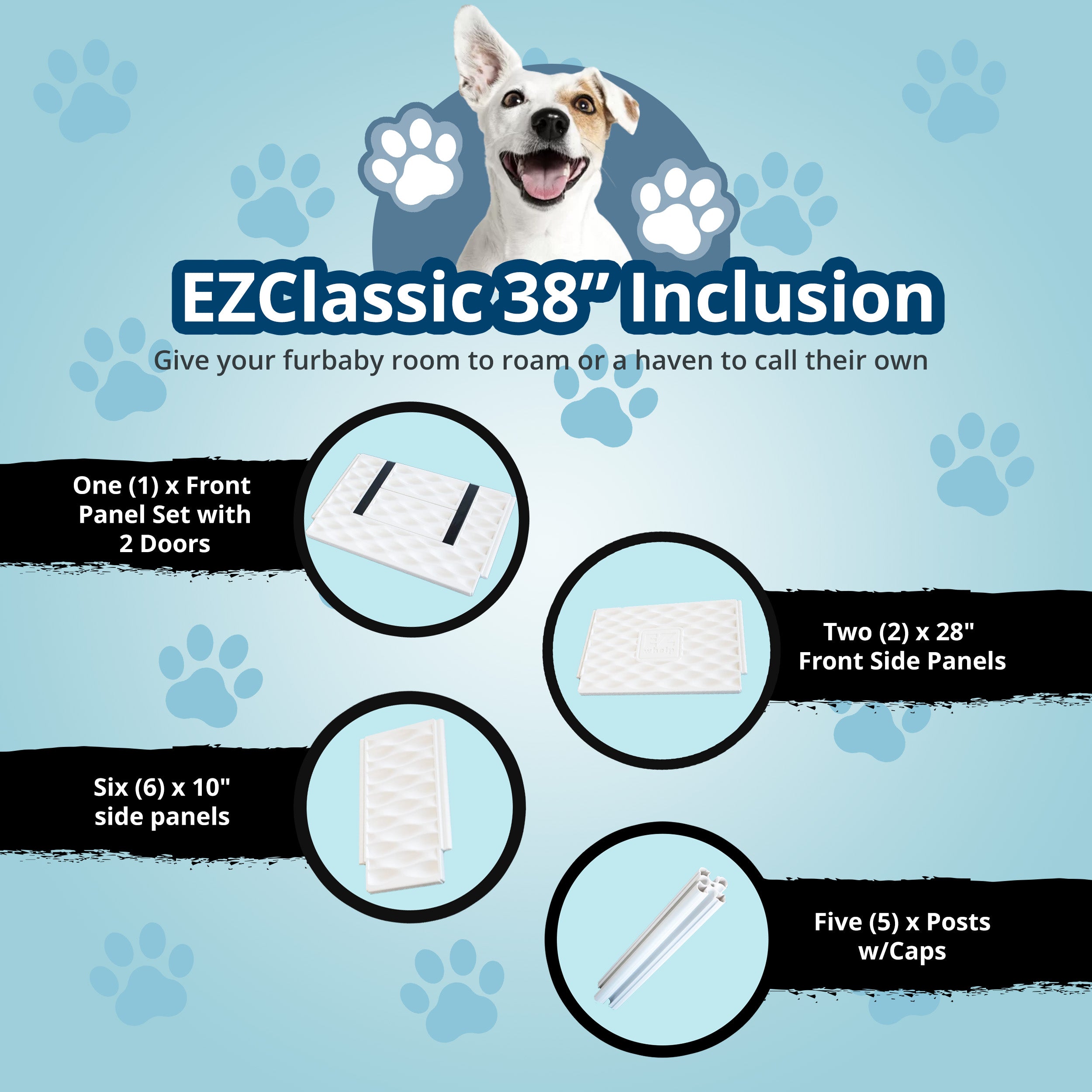 EZwhelp EZclassic 38" Add On Room w/Front Panel Set & Doors, White (For Parts) - VMInnovations