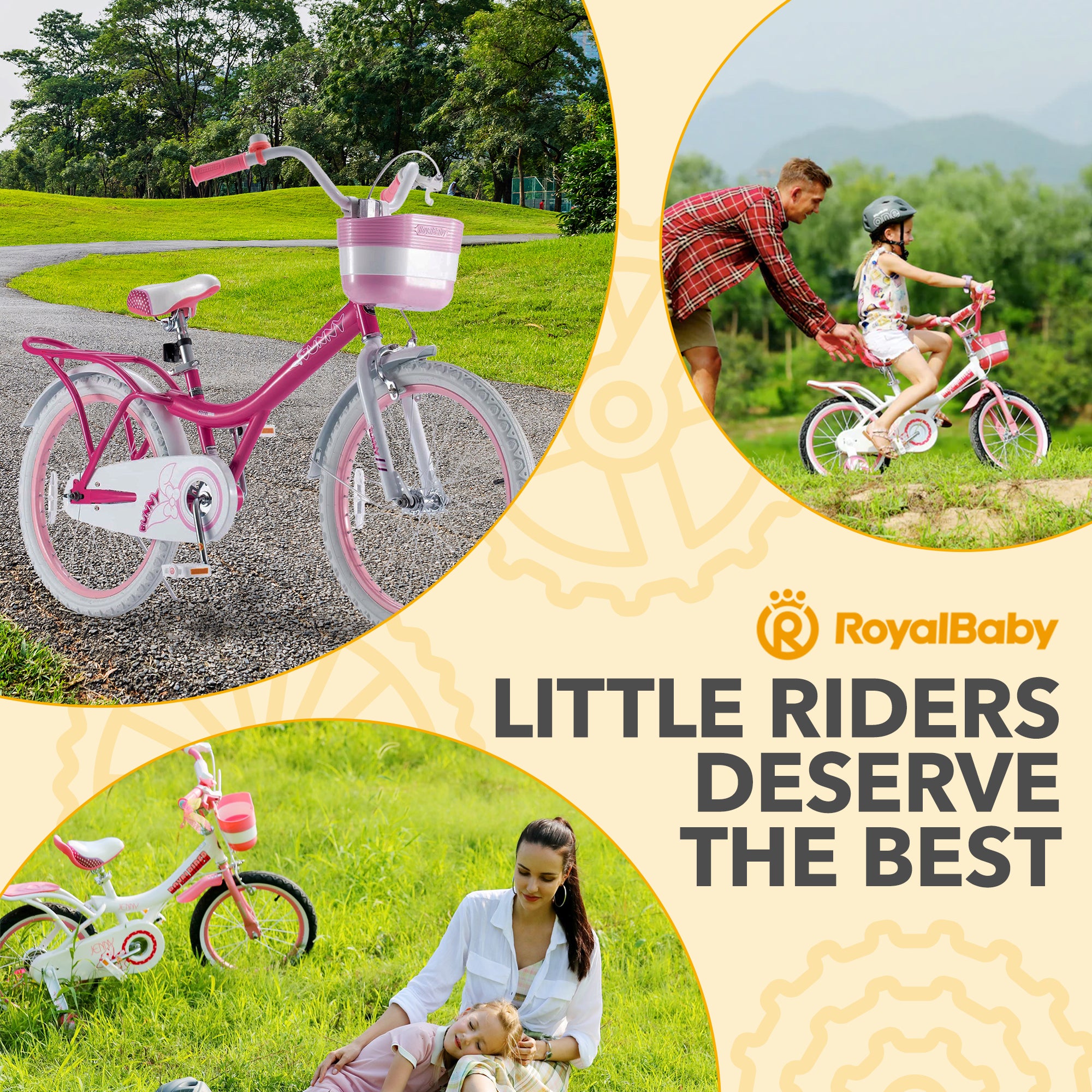 RoyalBaby Princess Girl Kids Outdoor Bicycle 20" with Kickstand, Bunny/Fuchsia - VMInnovations