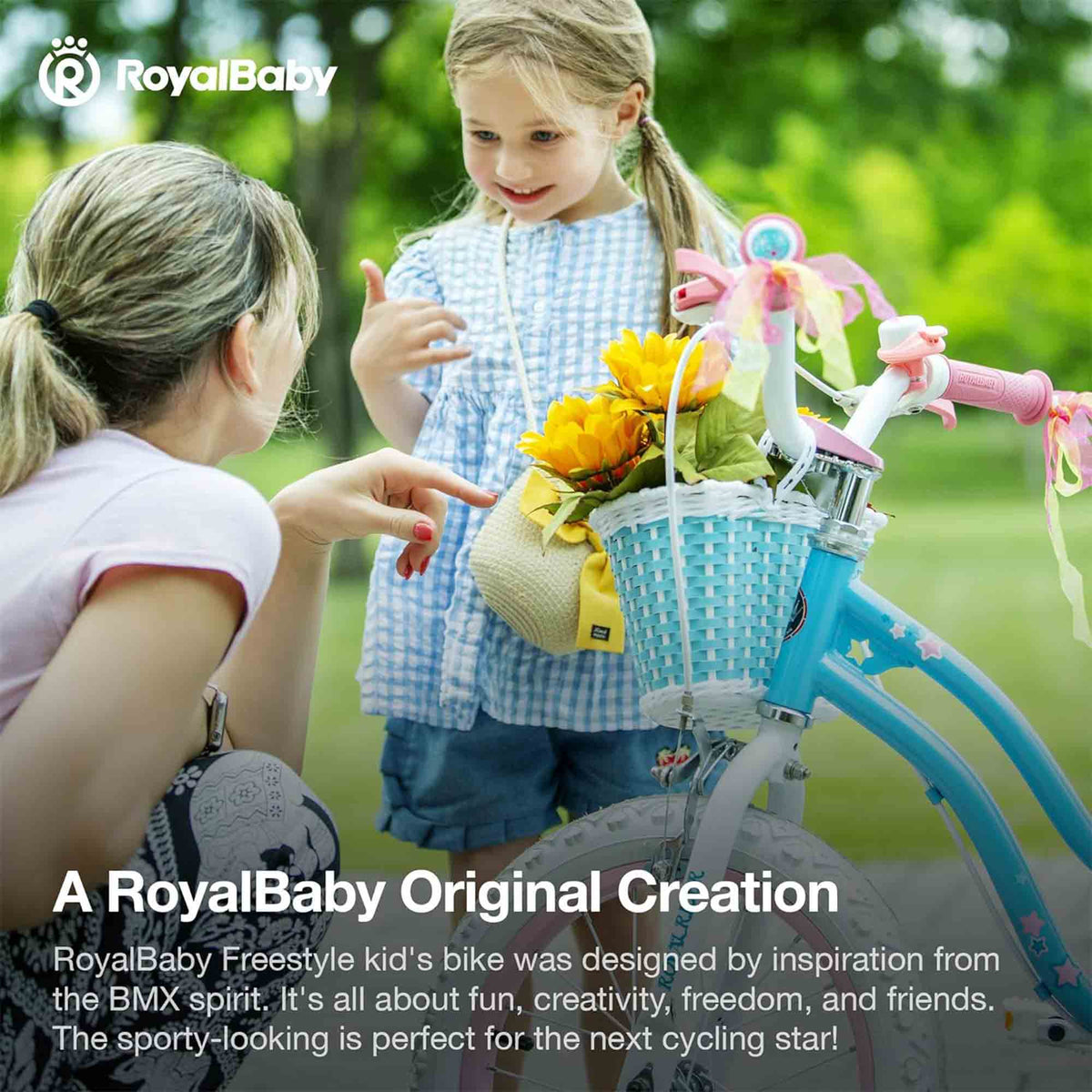 RoyalBaby Stargirl Children's Bicycle 14" w/Training Wheels, Blue (Open Box)